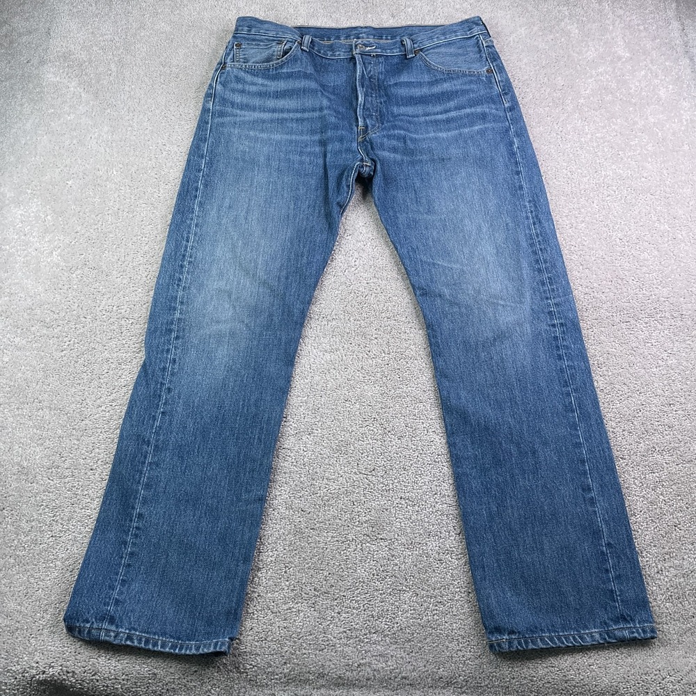 Levis 501 Jeans Mens 36x32 Blue Original Straight‎ Leg Button Fly Cotton Denim